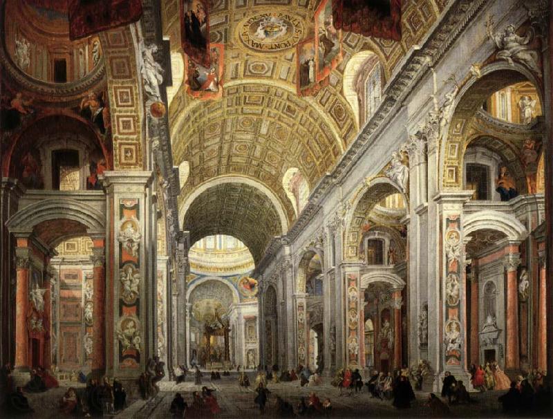 PANNINI, Giovanni Paolo Interior of Saint Peter's France oil painting art
